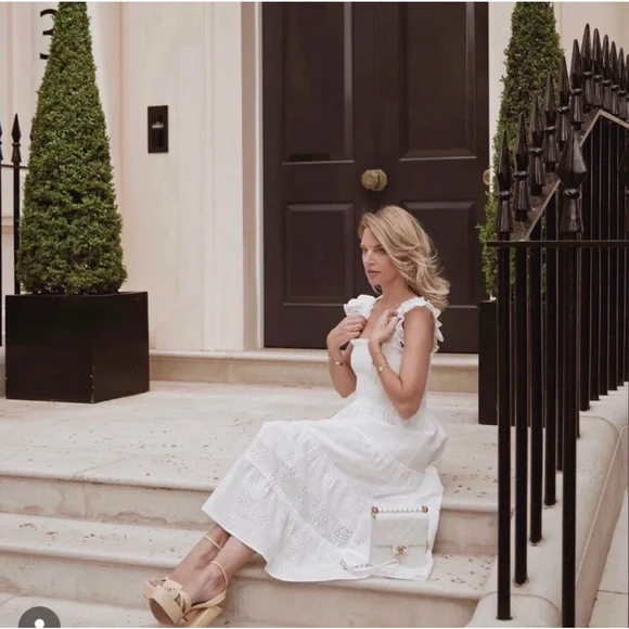 Hill House The Ellie Nap Dress Sheer White Swiss Dot M Prairie Cottage Tradwife - Picture 2 of 11